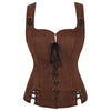 European Style Renaissance Punk Pirate Suede Lace-Up Vest Cosplay Costumes