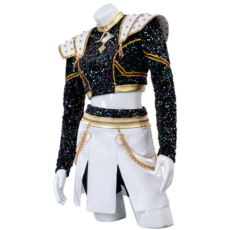 Kpop Demon Hunters Zoey Golden Black Dance Outfit Cosplay Costumes