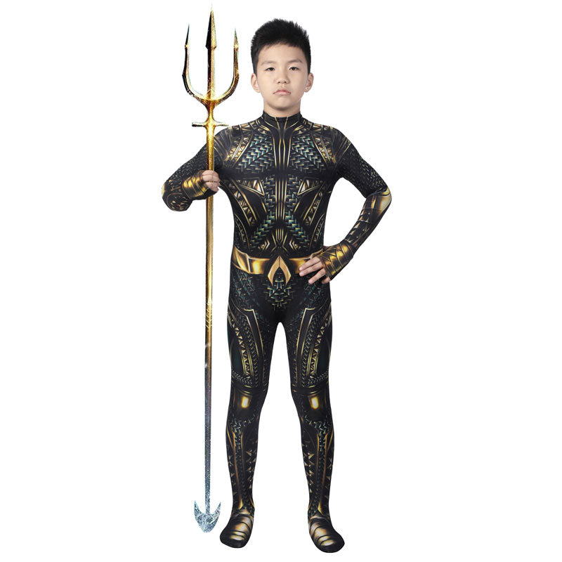Justice League 2017 Aquaman Arthur Curry Kids Jumpsuit Cosplay Costumes