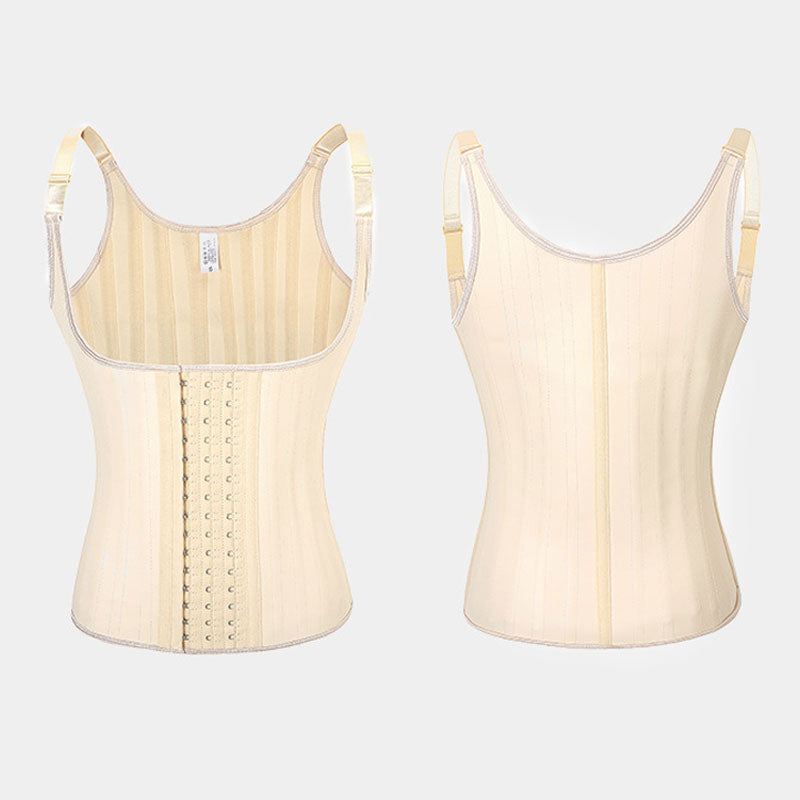 Steel-boned Waist Vest With Spaghetti Straps and Glossy Rubber Corset Cosplay Costumes