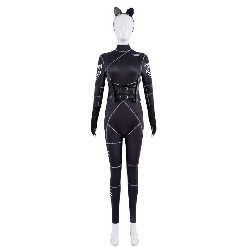 The Addams Family Wednesday Cat Suit Cosplay Costumes