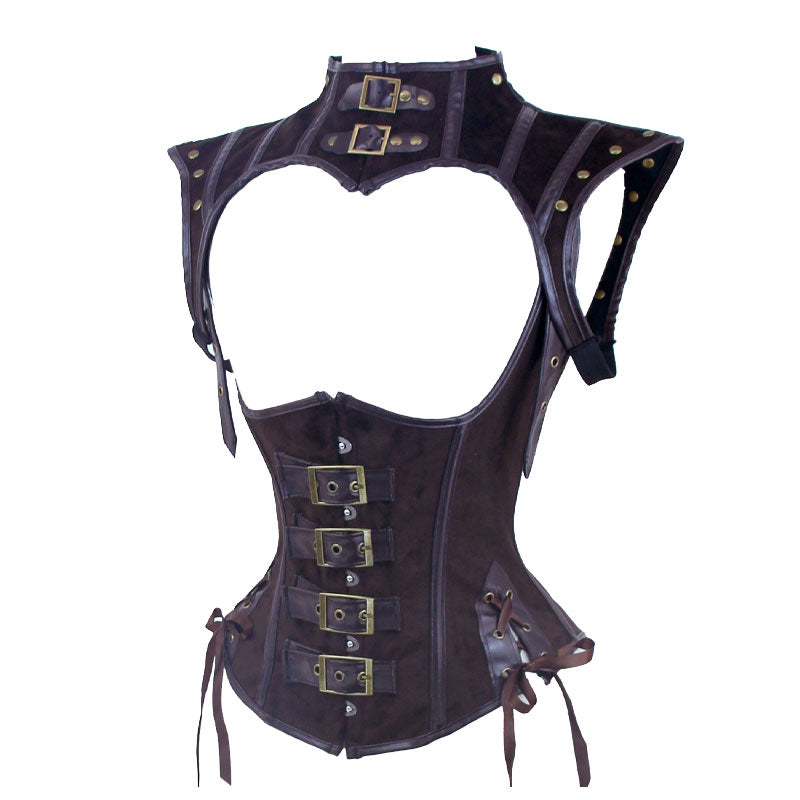 Gothic Rock Steampunk Cape and Corset Halloween Cosplay Costumes