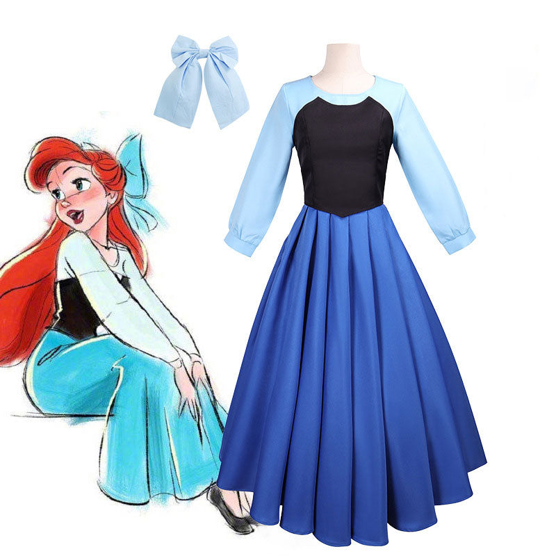 Get Enchanted Little Mermaid Ariel Blue Dress Cosplay Costume