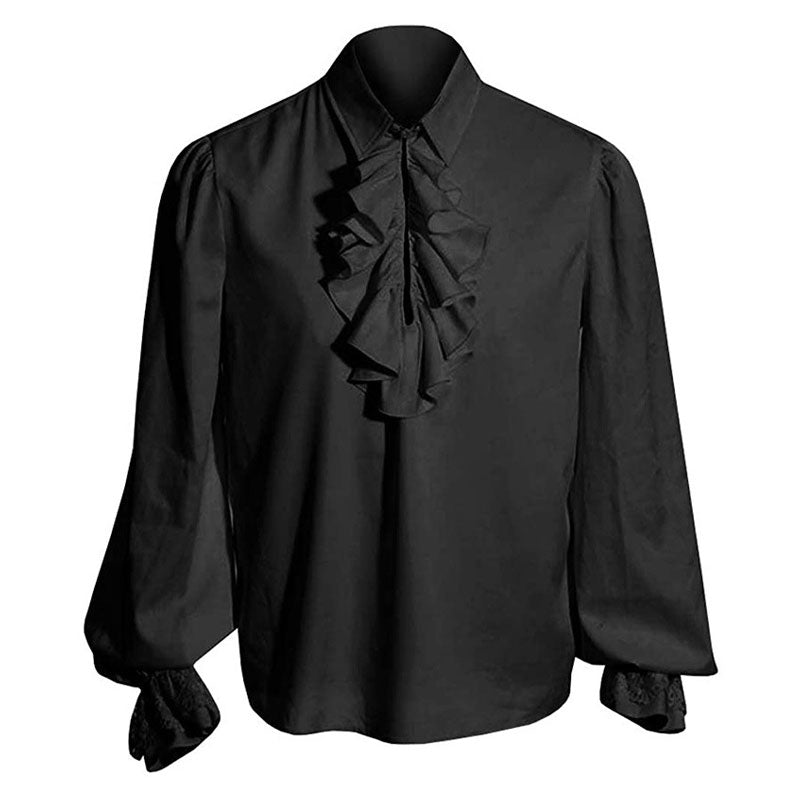 European Style Medieval Victorian Steampunk Ruffled Shirt Halloween Cosplay Costumes