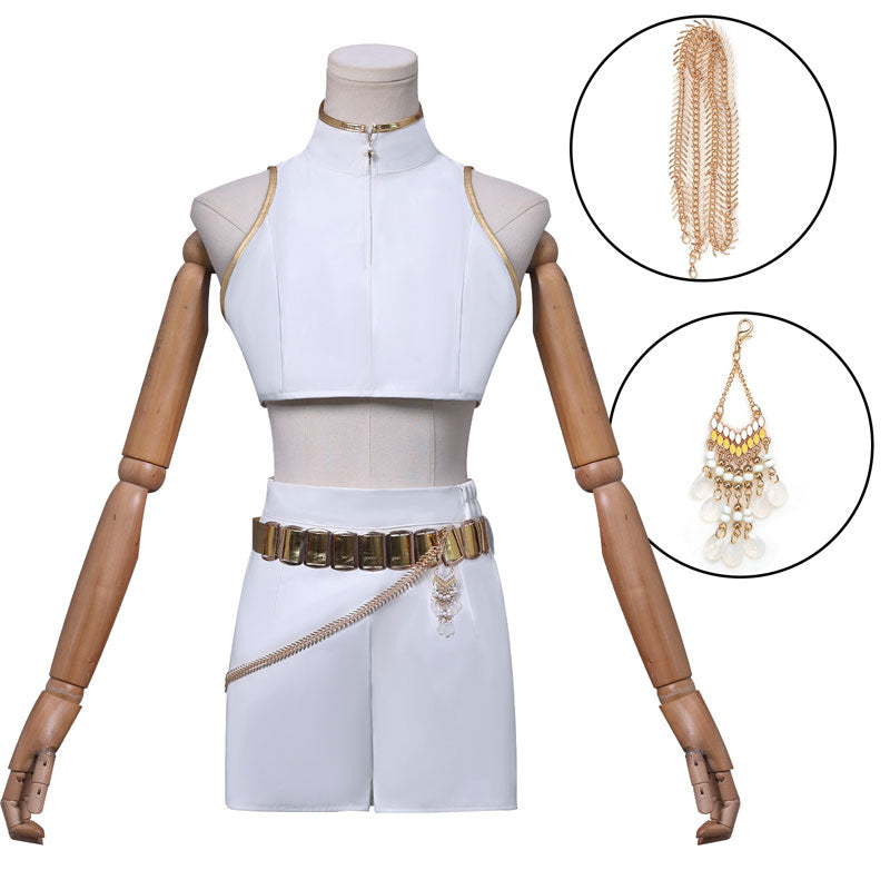 KPop Demon Hunters Rumi White Stage Outfit Cosplay Costume