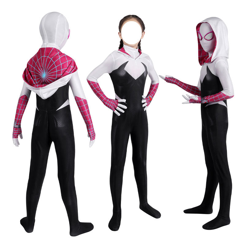 Spider-Man: Across The Spider-Verse Gwen Stacy Kids Jumpsuit Cosplay Costumes