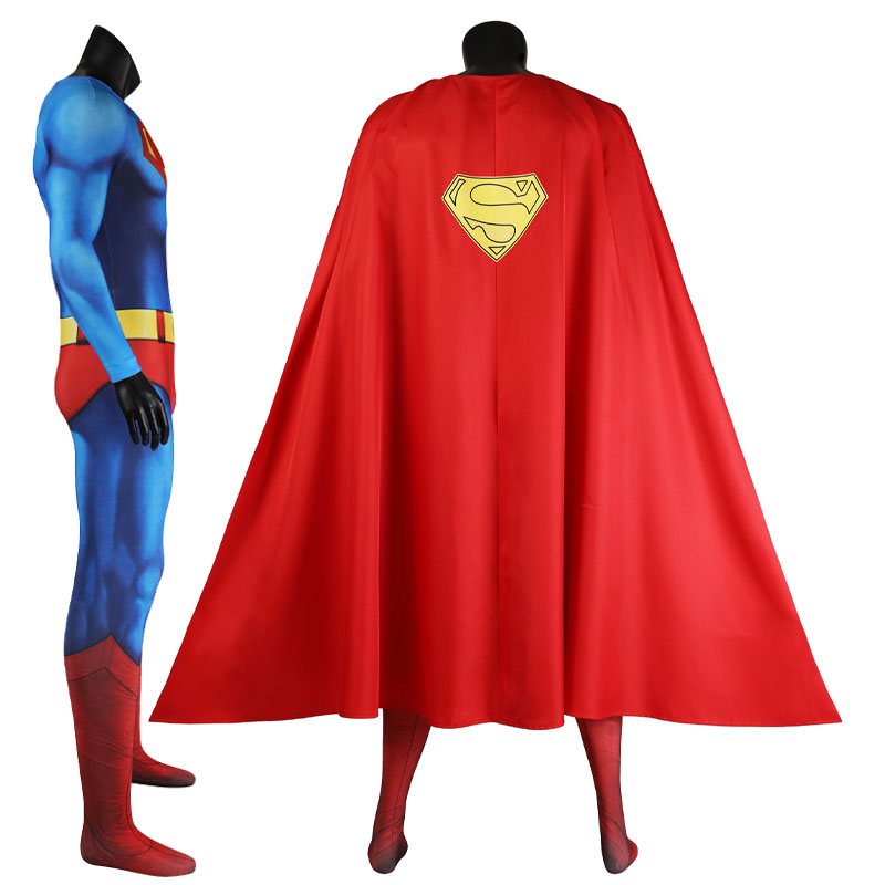 Superman 1978 Christopher Reeve Jumpsuit Cosplay Costumes