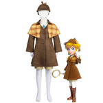 Princess Peach Showtime Detective Peach Kids Cosplay Costumes