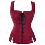 European Style Renaissance Punk Pirate Suede Lace-Up Vest Cosplay Costumes
