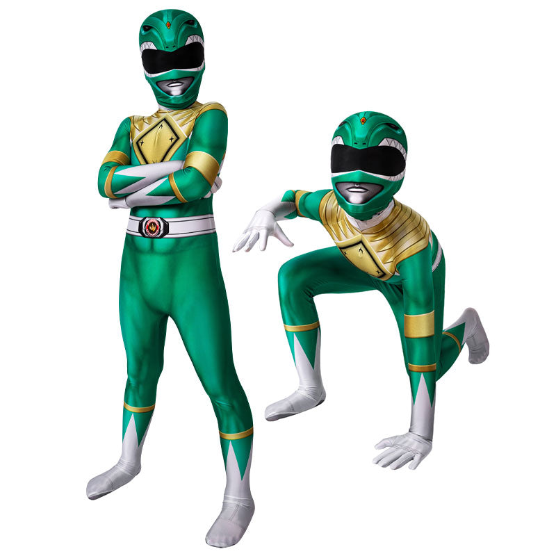 Mighty Morphin Power Rangers Yamato Tribe Knight Burai Dragon Ranger Green Ranger Children Cosplay Costumes