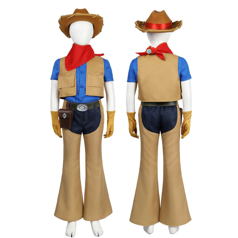 Princess Peach Showtime Cowgirl Peach Kids Cosplay Costumes