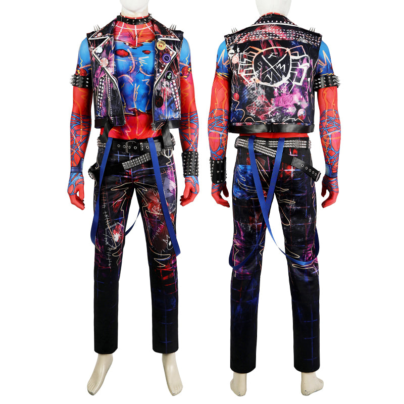 Spider-Man: Across The Spider-Verse Spider-Punk Hobart 'Hobie' Brown Jumpsuit Cosplay Costumes