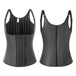 Steel-boned Waist Vest With Spaghetti Straps and Glossy Rubber Corset Cosplay Costumes