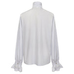 Gothic Ruffled Stand Collar Long Sleeve Men's Tie Shirt Halloween Cosplay Costumes