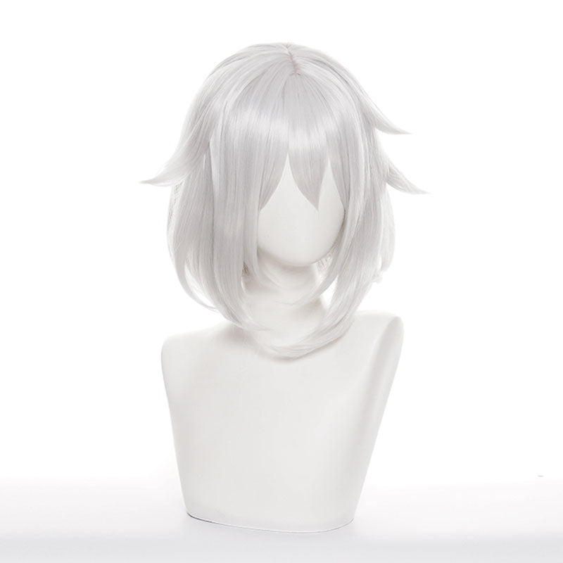 Game Genshin Impact Paimon Gray White Short Cosplay Wig