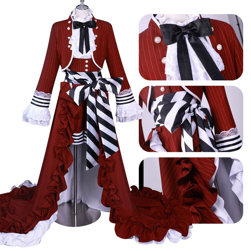 Black Butler Ciel Phantomhive Red Tea Cup Cosplay Costumes