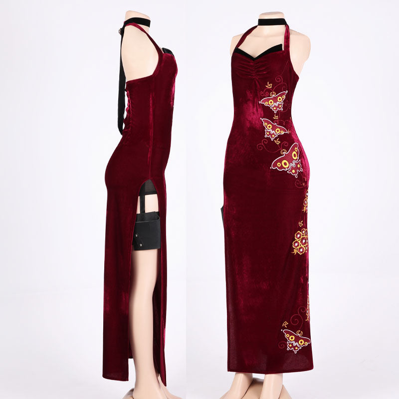 Resident Evil 4 Ada Wong Cheongsam Red Cosplay Costumes