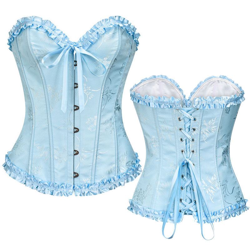 European Style Palace Sexy Bone Straps With Lace Corset Halloween Cosplay Costumes
