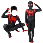 Spider-Man: Into the Spider-Verse Miles Morales Kids Jumpsuit Cosplay Costumes