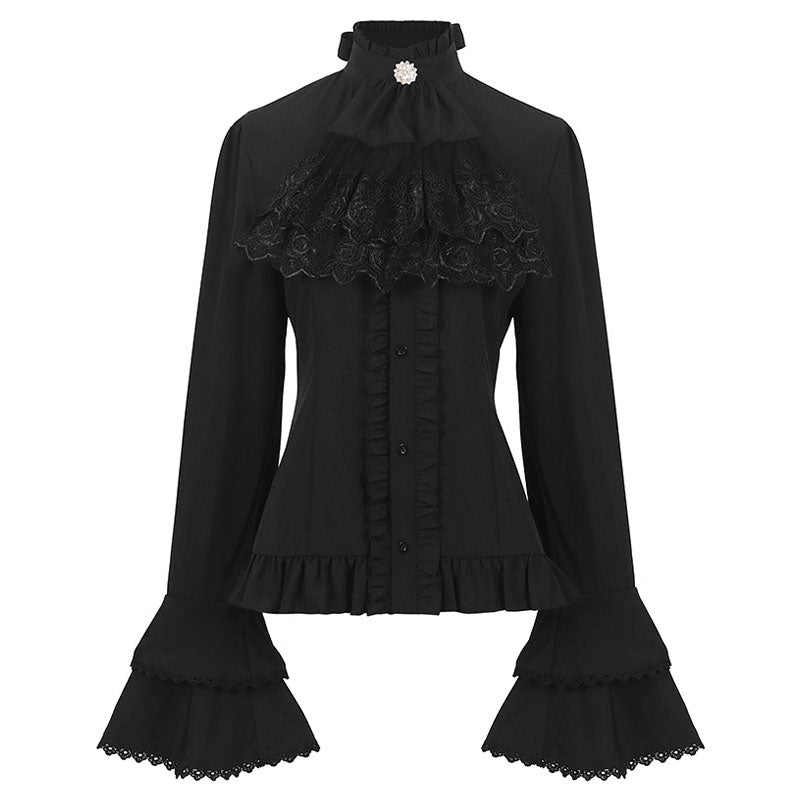 European Steampunk Victorian Women's Pleated Shirt Halloween Cosplay Costumes