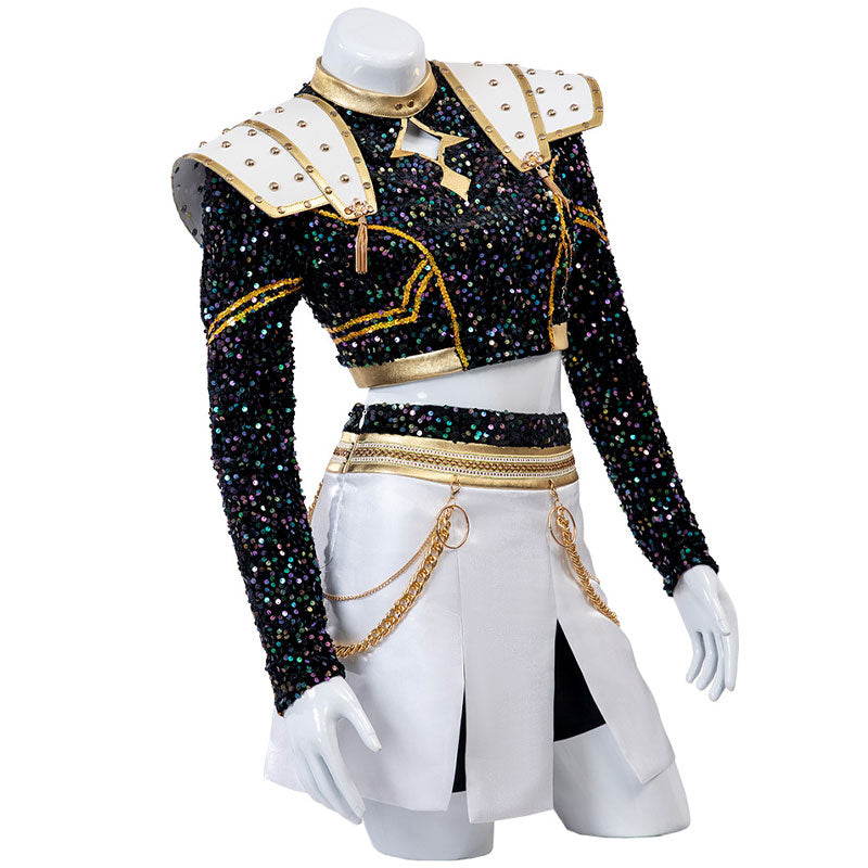 Kpop Demon Hunters Zoey Golden Black Dance Outfit Cosplay Costumes
