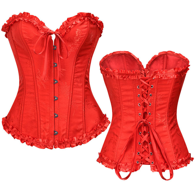 European Style Palace Sexy Bone Straps With Lace Corset Halloween Cosplay Costumes