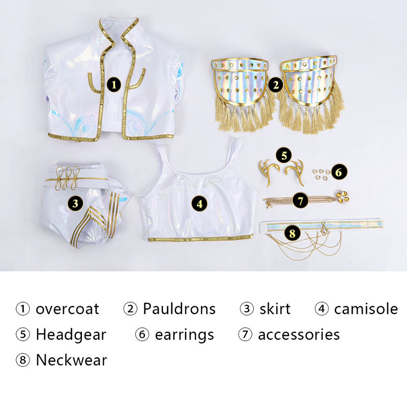 KPop Demon Hunters Mira White Outfit Cosplay Costumes