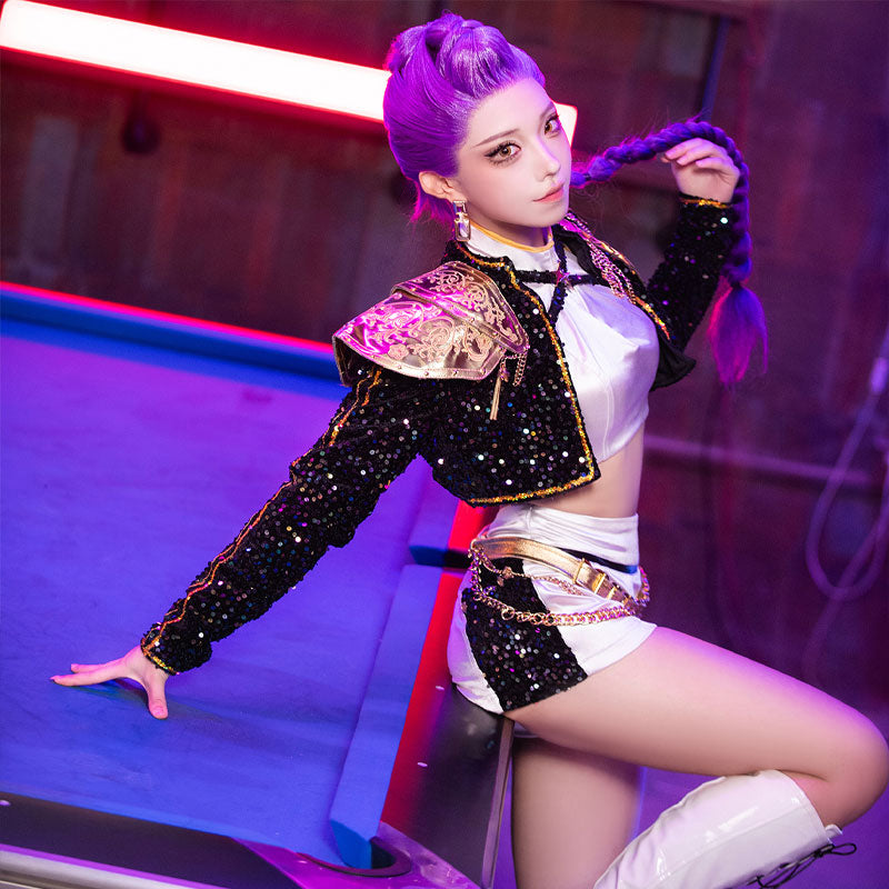 Kpop Demon Hunters Rumi Golden Black Dance Outfit Cosplay