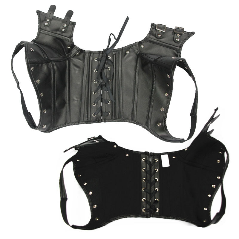 Punk Neck Motorcycle Belt Buckle Retro Body Shaper Cape Halloween Cosplay Costumes