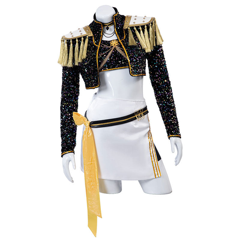 Kpop Demon Hunters Mira Golden Black Dance Outfit Cosplay Costumes