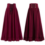 European Medieval Retro Gothic Lace Waist Lace Skirt Halloween Cosplay Costumes