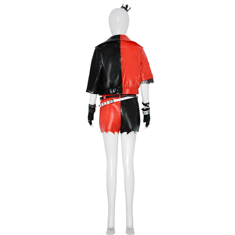 Suicide Squad Isekai Harley Quinn Black Red Cosplay Costumes