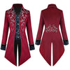European Halloween Retro Mid-Length Punk Men's Silver-Edge Tuxedo Cosplay Costumes