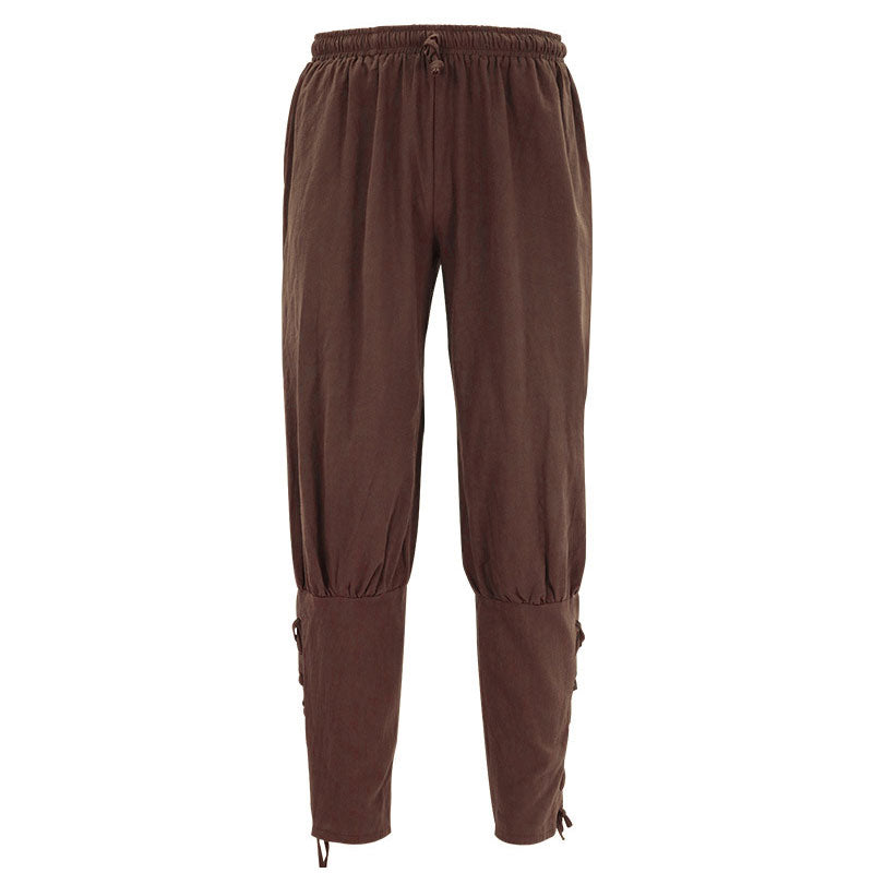 European Medieval Pirate Ship Men's Quick Dry Trousers Ankle Strap Trousers Halloween Cosplay Costumes