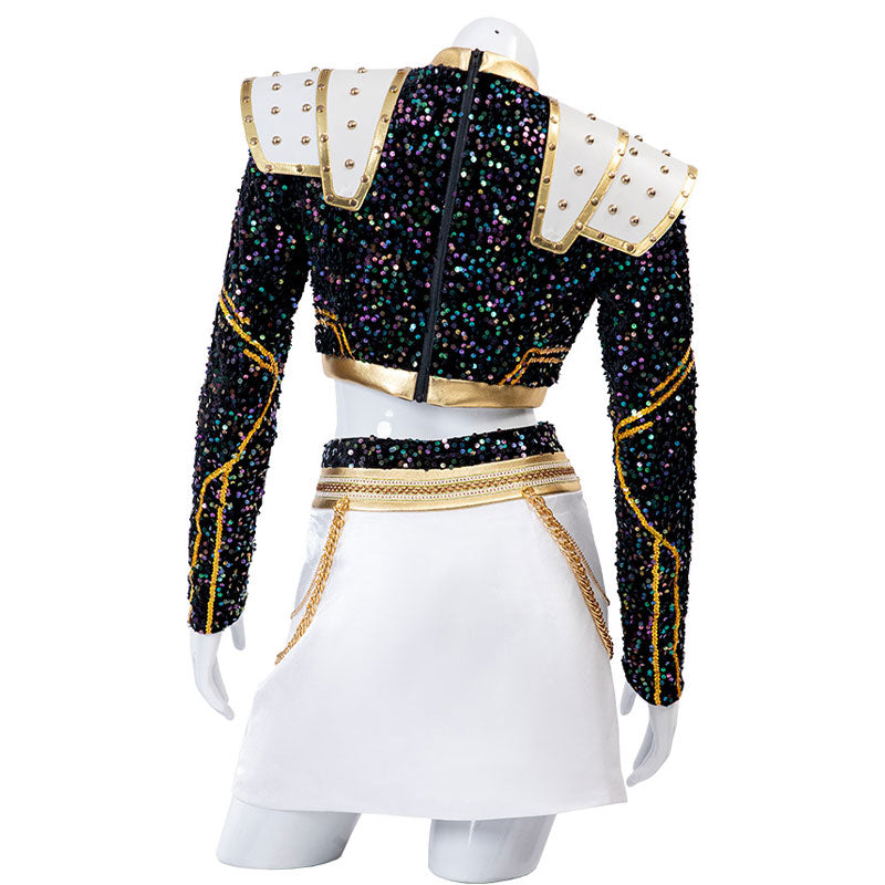 Kpop Demon Hunters Zoey Golden Black Dance Outfit Cosplay Costumes