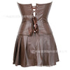 Punk PU Zipper Split Tummy-controlling And Adjustable Palace Corset Halloween Cosplay Costumes