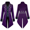 European Halloween Retro Mid-Length Punk Men's Silver-Edge Tuxedo Cosplay Costumes