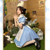 French Halloween Alice On The Run Blue Maid Dress Cosplay Costumes