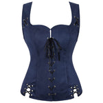 European Style Renaissance Punk Pirate Suede Lace-Up Vest Cosplay Costumes