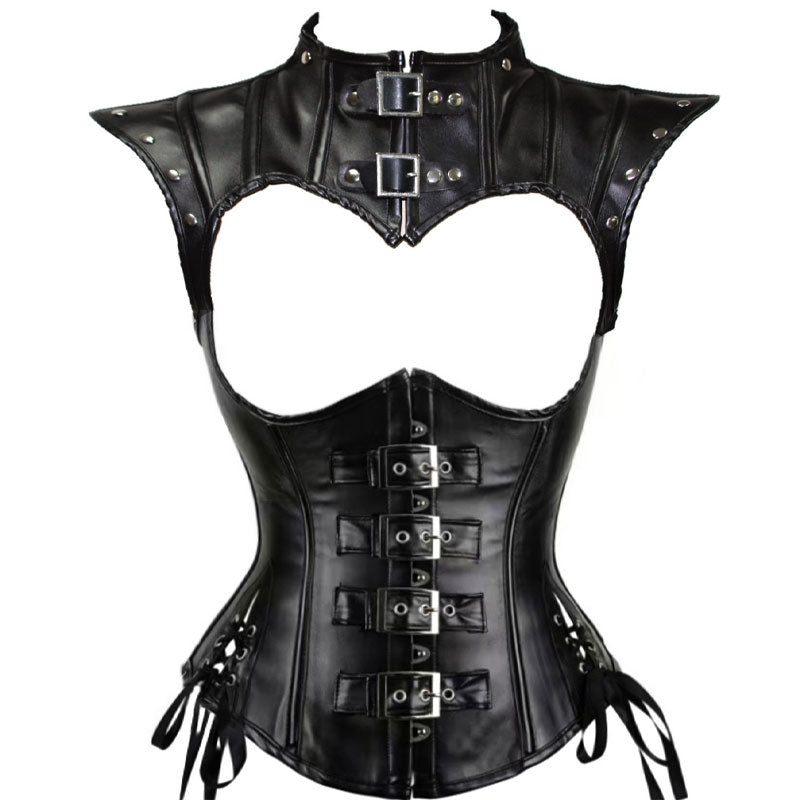 Gothic Rock Steampunk Cape and Corset Halloween Cosplay Costumes