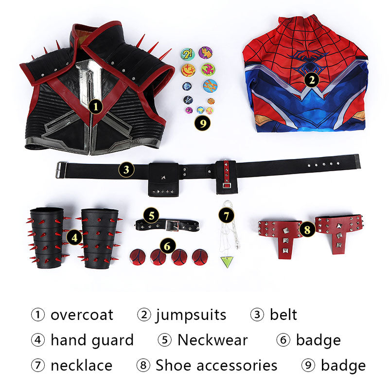 Marvel Rivals Spider Punk 2099 Spider-Man Cosplay Costumes
