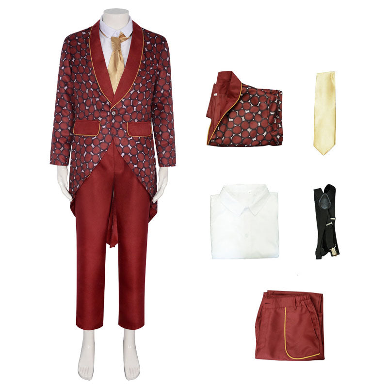 The Mask Jim Carrey Stanley Ipkiss Red Jacket Cosplay Costume