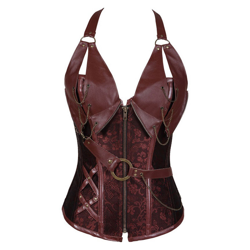 European Style Palace Punk belt Style Tight Halter Neck Corset Halloween Cosplay Costumes
