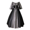 European Medieval Retro Contrast Color Waist Long Swing Dress Cosplay Costumes