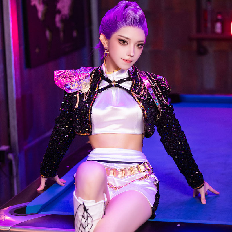 Kpop Demon Hunters Rumi Golden Black Dance Outfit Cosplay