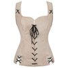 European Style Renaissance Punk Pirate Suede Lace-Up Vest Cosplay Costumes