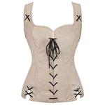 European Style Renaissance Punk Pirate Suede Lace-Up Vest Cosplay Costumes