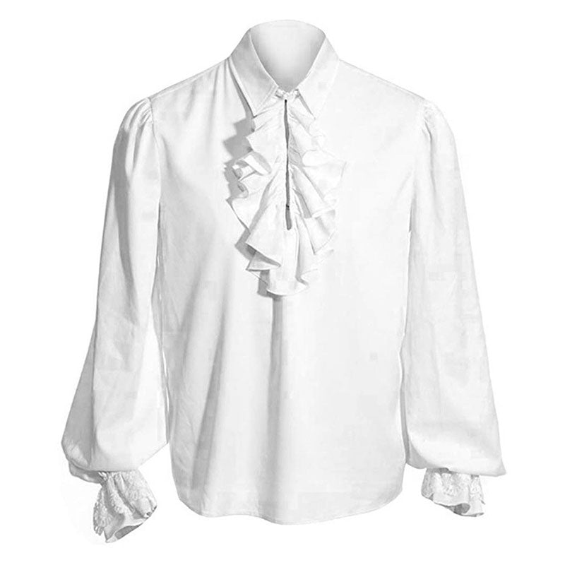 European Style Medieval Victorian Steampunk Ruffled Shirt Halloween Cosplay Costumes