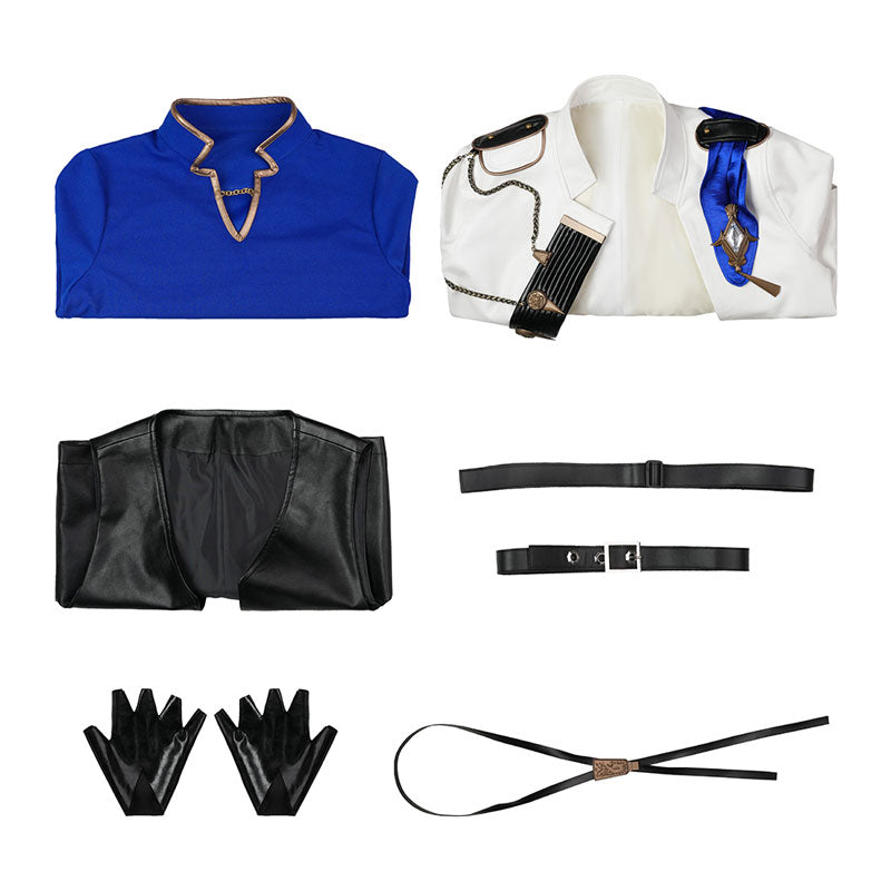 Final Fantasy XIV Seneschal Prince's Attire Dragon Rider Blue Cosplay Costumes