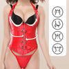 European Palace Gothic Style Outer Wear PU Leather Belly Shaping Garment Corset Cosplay Costumes